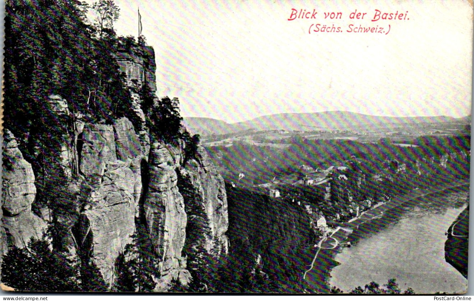 43509 - Deutschland - Bastei , Blick Von Der Bastei , Sächsische Schweiz - Gelaufen 1912 - Bastei (sächs. Schweiz)