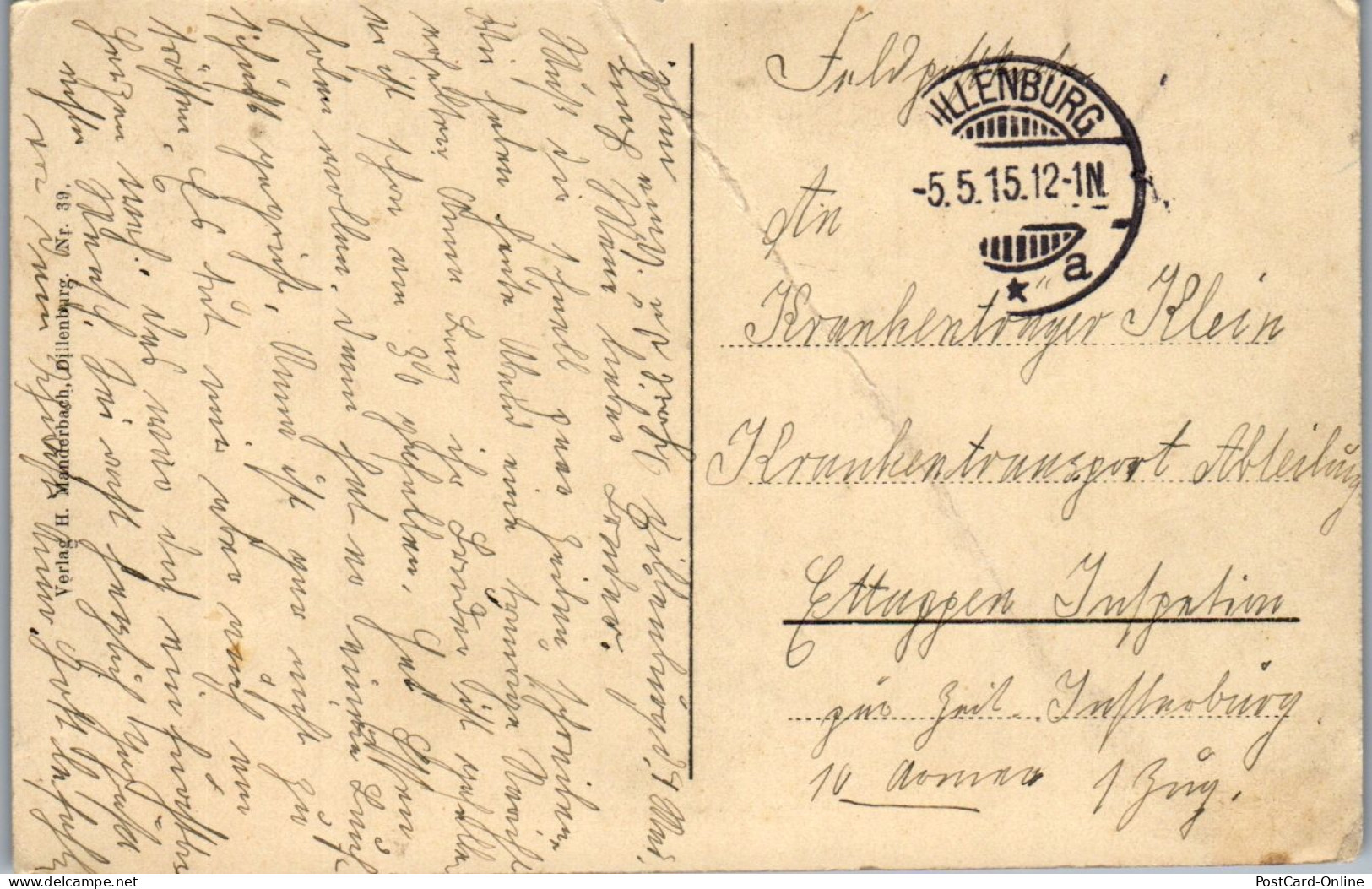 43498 - Deutschland - Dillenburg , Panorama , L. Beschädigt - Gelaufen 1915 - Dillenburg