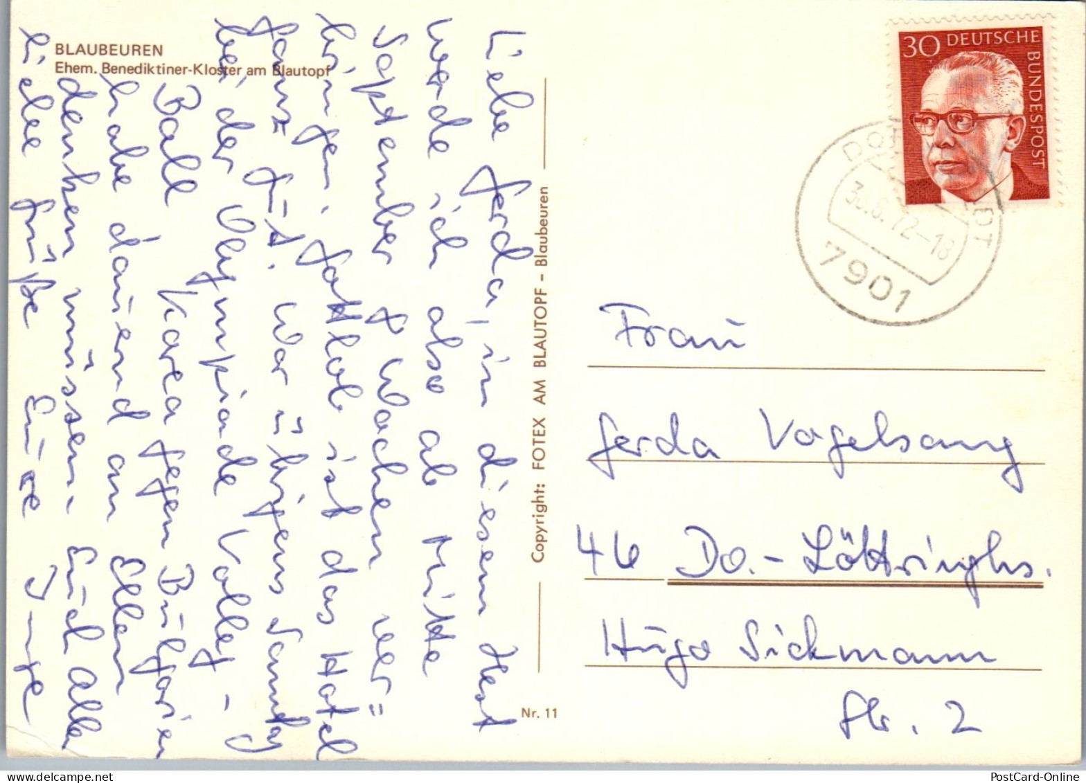 44355 - Deutschland - Blaubeuren , Ehem. Benediktiner Kloster Am Blautopf - Gelaufen 1972 - Blaubeuren