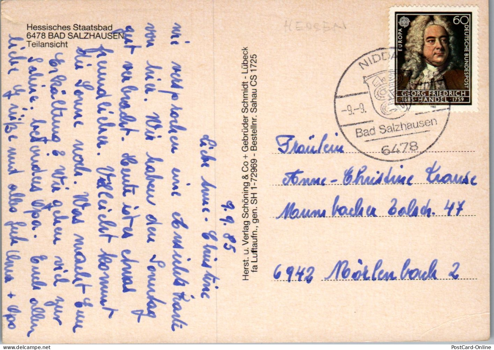 44272 - Deutschland - Bad Salzhausen , Staatsbad , Teilansicht - Gelaufen 1985 - Wetterau - Kreis