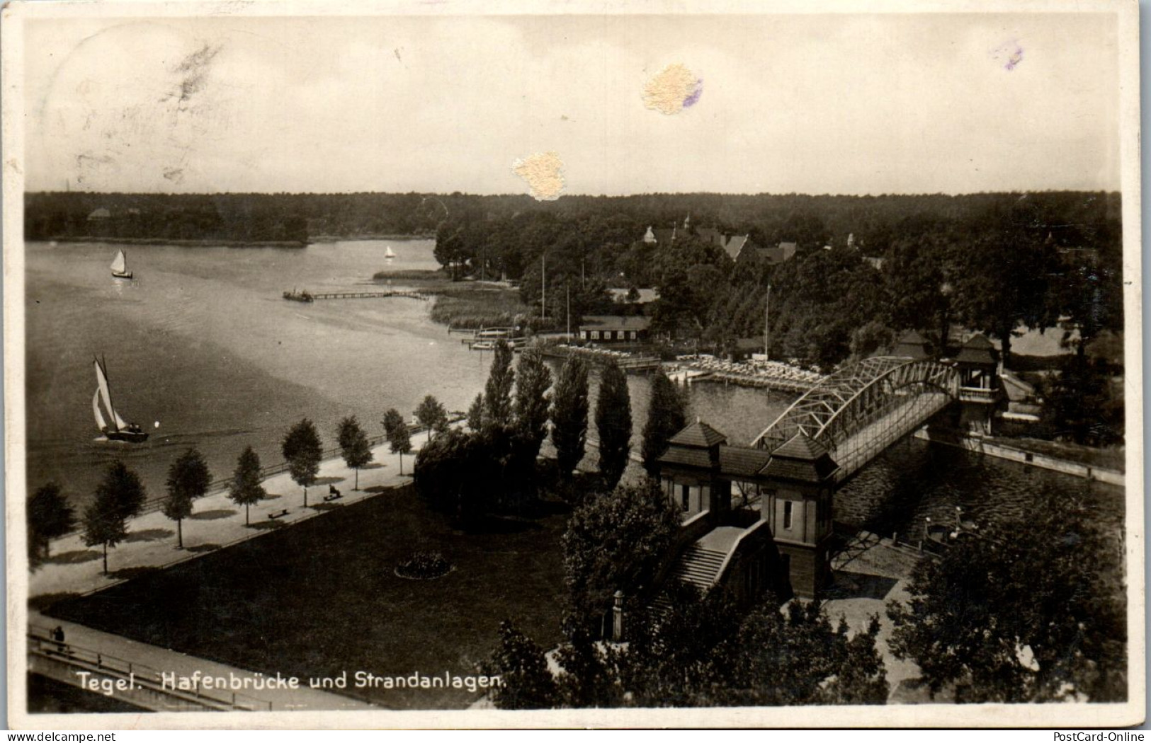 44187 - Deutschland - Berlin , Tegel , Hafenbrücke Und Strandanlagen - Gelaufen 1929 - Tegel