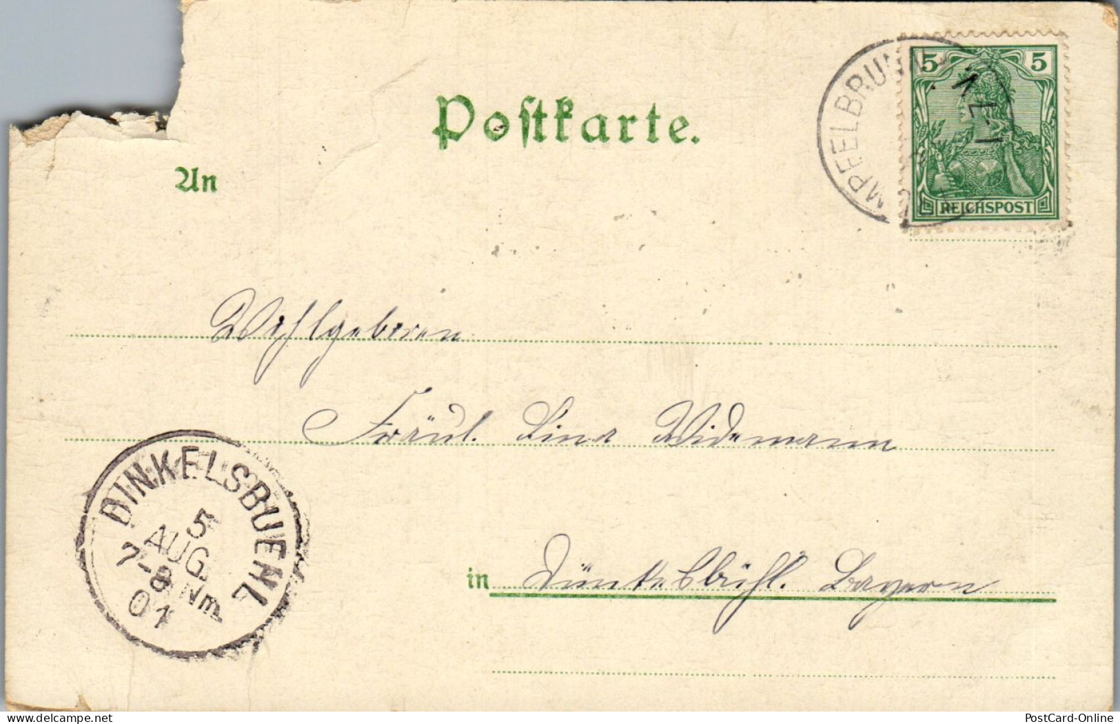 44173 - Deutschland - Waldkatzenbach , Waldbach , Gruss Aus , Restaurant Zum Katzenbuckel , Beschädigt - 1901 - Waldbrunn