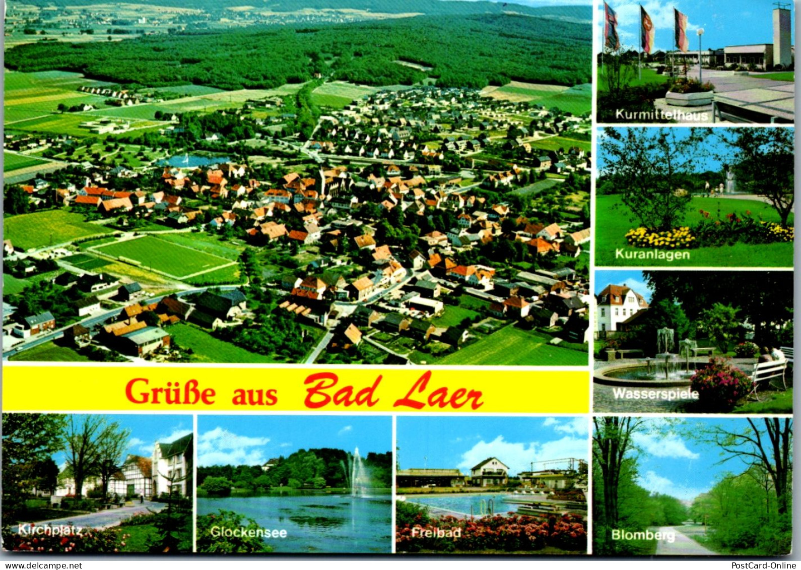 44065 - Deutschland - Bad Laer , Kirchplatz , Glockensee , Blomberg , Panorama , Mehrbildkarte - Gelaufen 2000 - Bad Laer