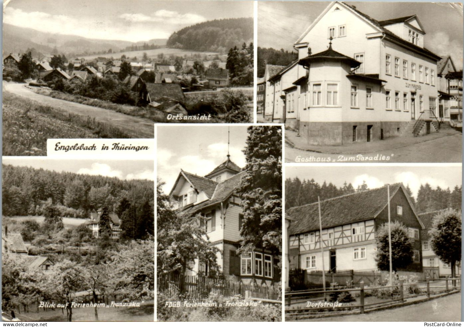 43982 - Deutschland - Engelsbach , Ortsansicht , Ferienheim Franziska , Gasthaus Zum Paradies , Dorfstraße - Gel. - Georgenthal