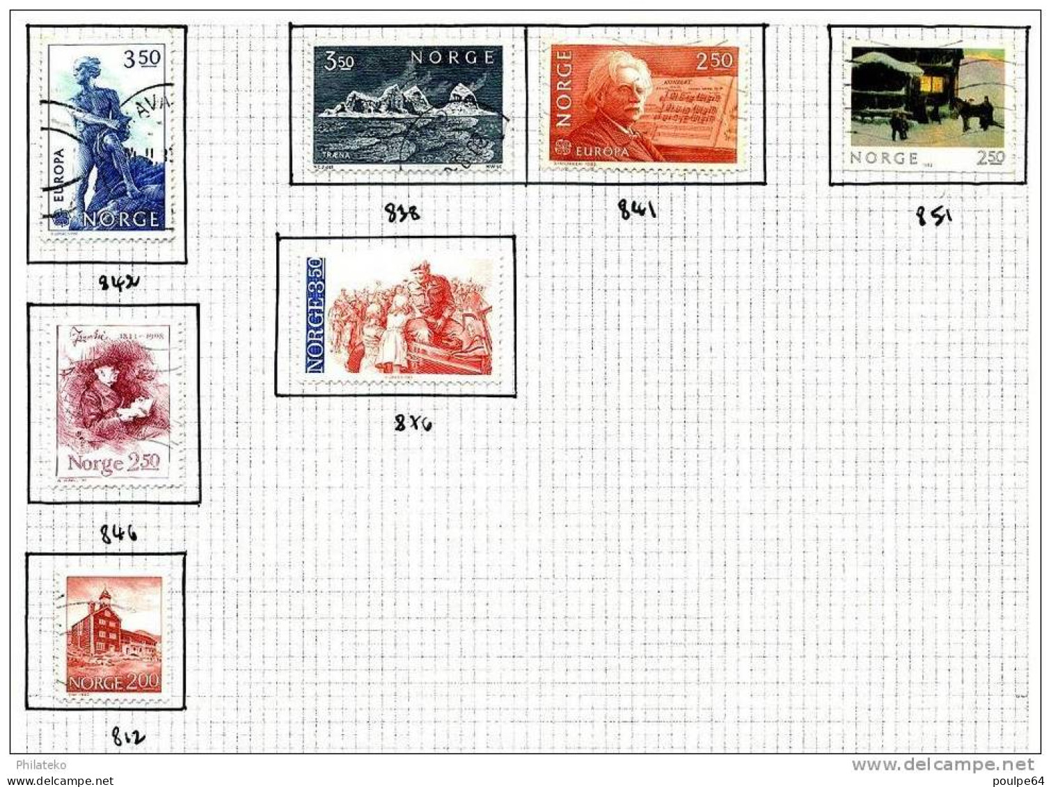 34 Timbres De Norvège - Usados