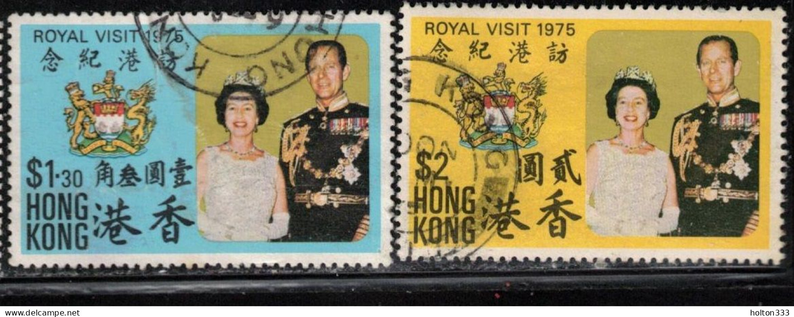 HONG KONG Scott # 304-5 Used - Royal Visit 1975 - Oblitérés