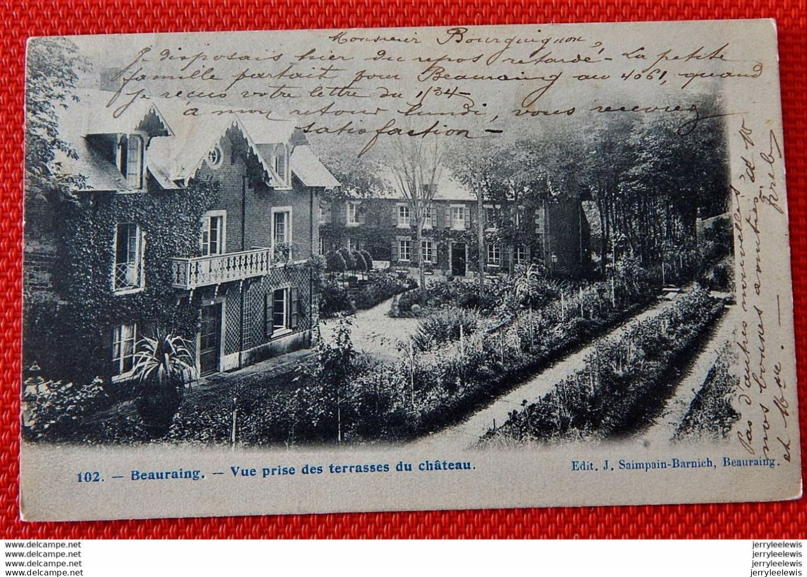 BEAURAING - Lot De 2 Cartes : " Vue Prise Des Terrasses Du Château " Et "  Rue De Dinant " - Beauraing