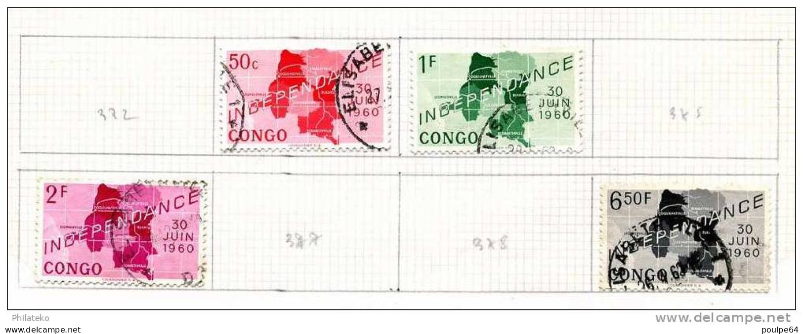 4 Timbres Du Congo Belge - Other & Unclassified