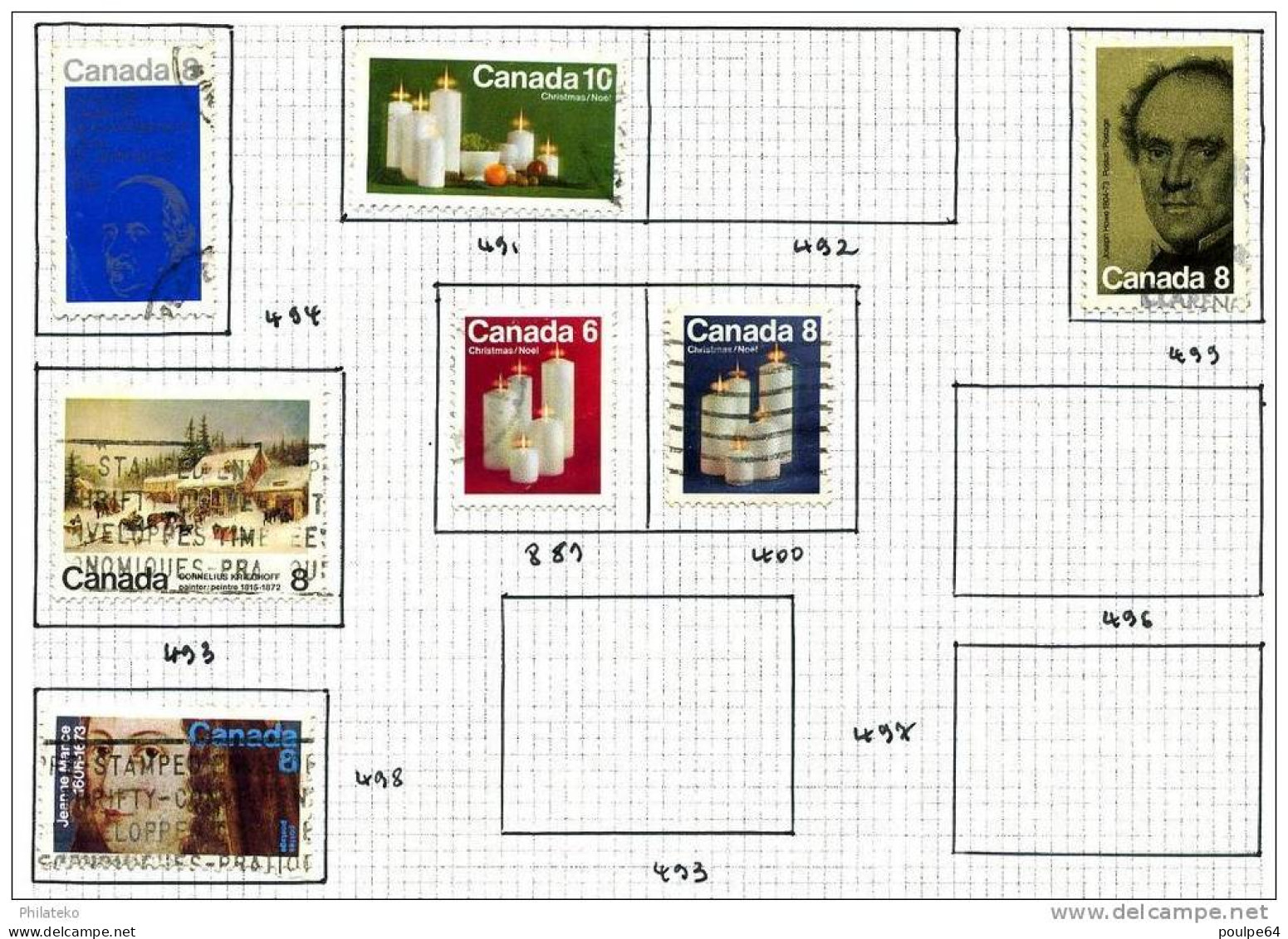 7 Timbres Du Canada - Gebruikt