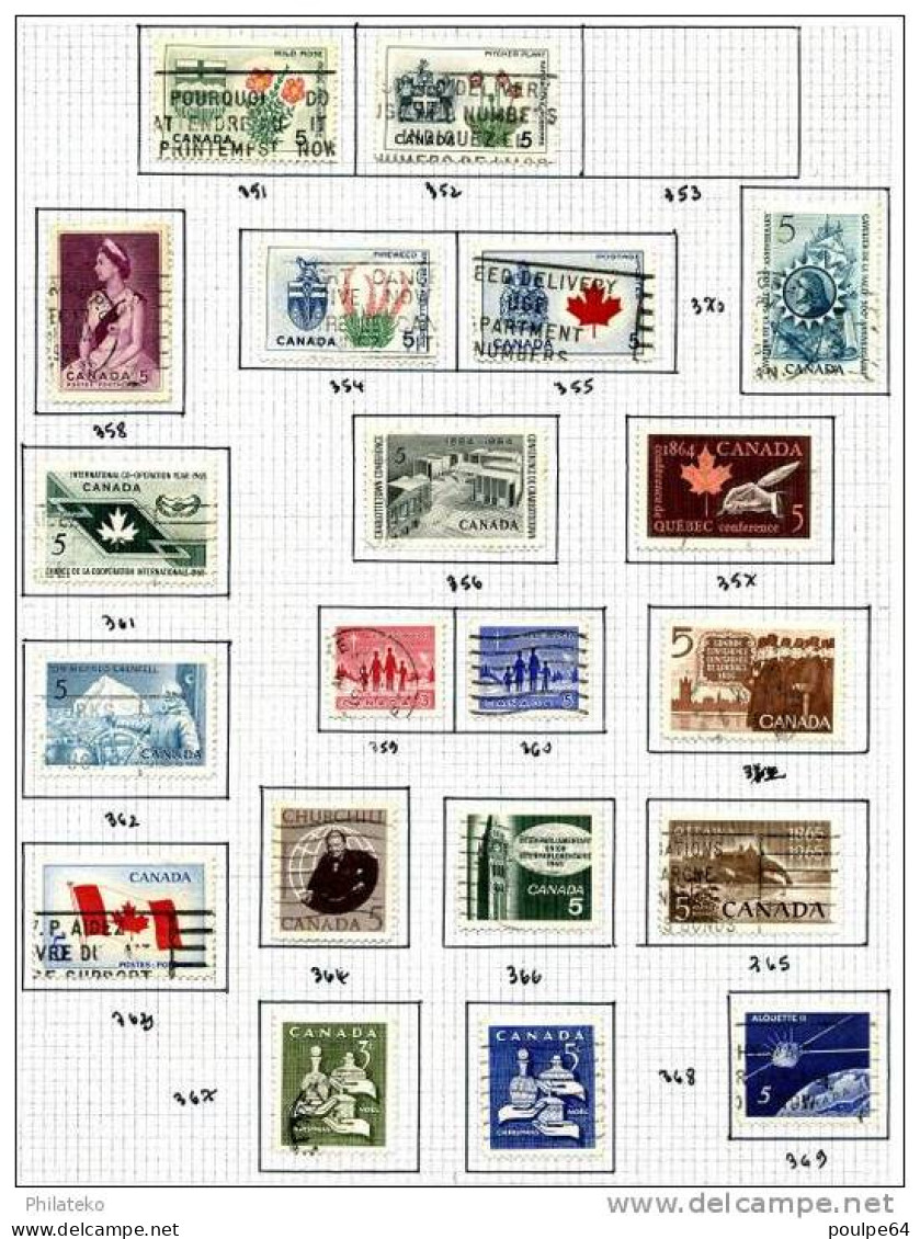 20 Timbres Du Canada - Gebruikt