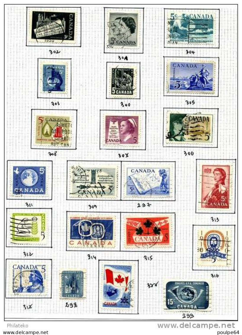 21 Timbres Du Canada - Used Stamps