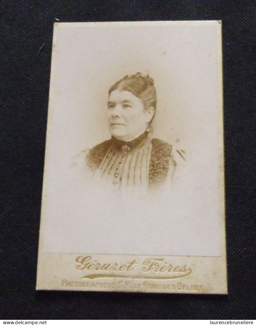GRAND CDV   FIN 19e (1892) - REINE DES BELGES - GERUZET  FRERES  PHOTOGRAPHE DE S.M.  BRUXELLES - Persone Identificate