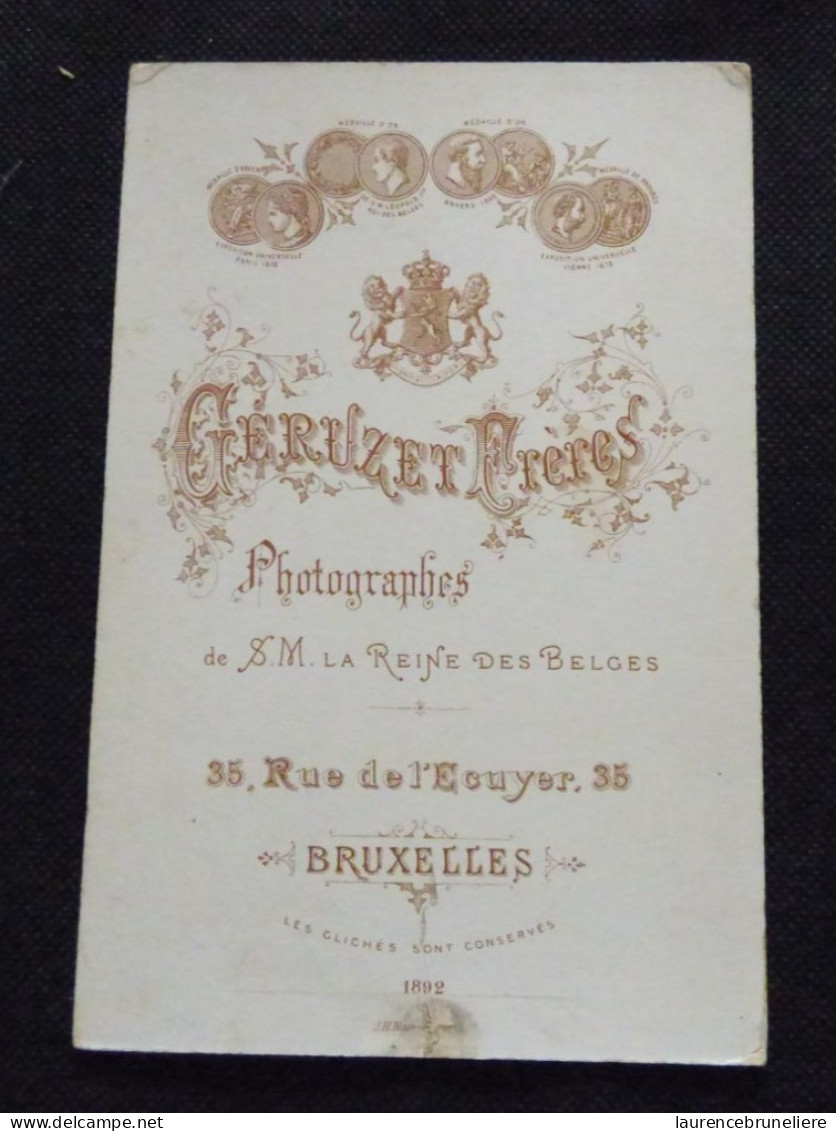 GRAND CDV   FIN 19e (1892) - REINE DES BELGES - GERUZET  FRERES  PHOTOGRAPHE DE S.M.  BRUXELLES - Identifizierten Personen