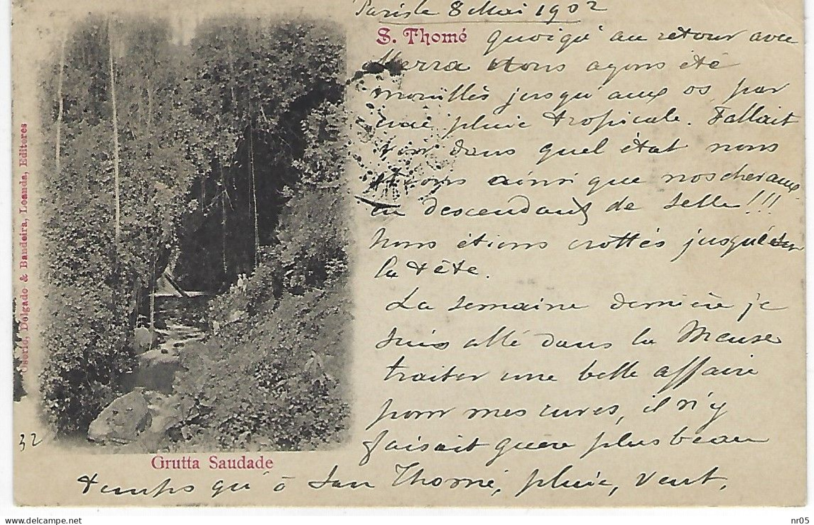 S. THOME ( Afrique ) - Grutta Saudade ( Timbre Mouchon 1902 Pionniere ) - Sao Tomé E Principe