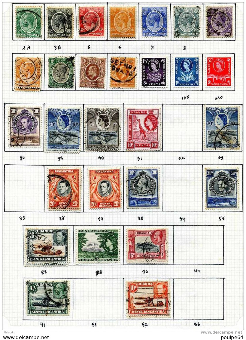 37 Timbres Du Kenya - Uganda - Otros & Sin Clasificación