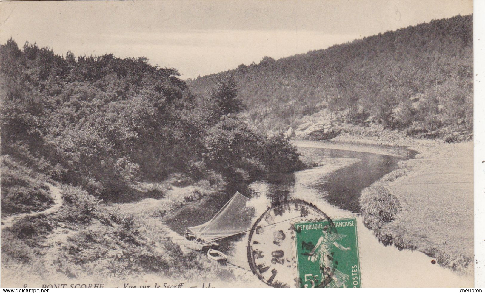 56. PONT SCORFF. CPA.  VUE SUR LE SCORFF. ANNEE 1913 + TEXTE - Pont Scorff