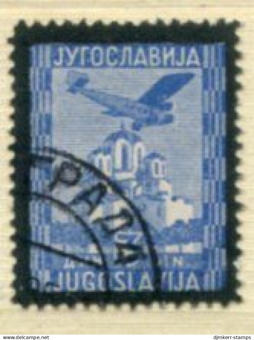 YUGOSLAVIA 1935 KIng Alexander Mourning Airmail Used  Michel 299 - Usati