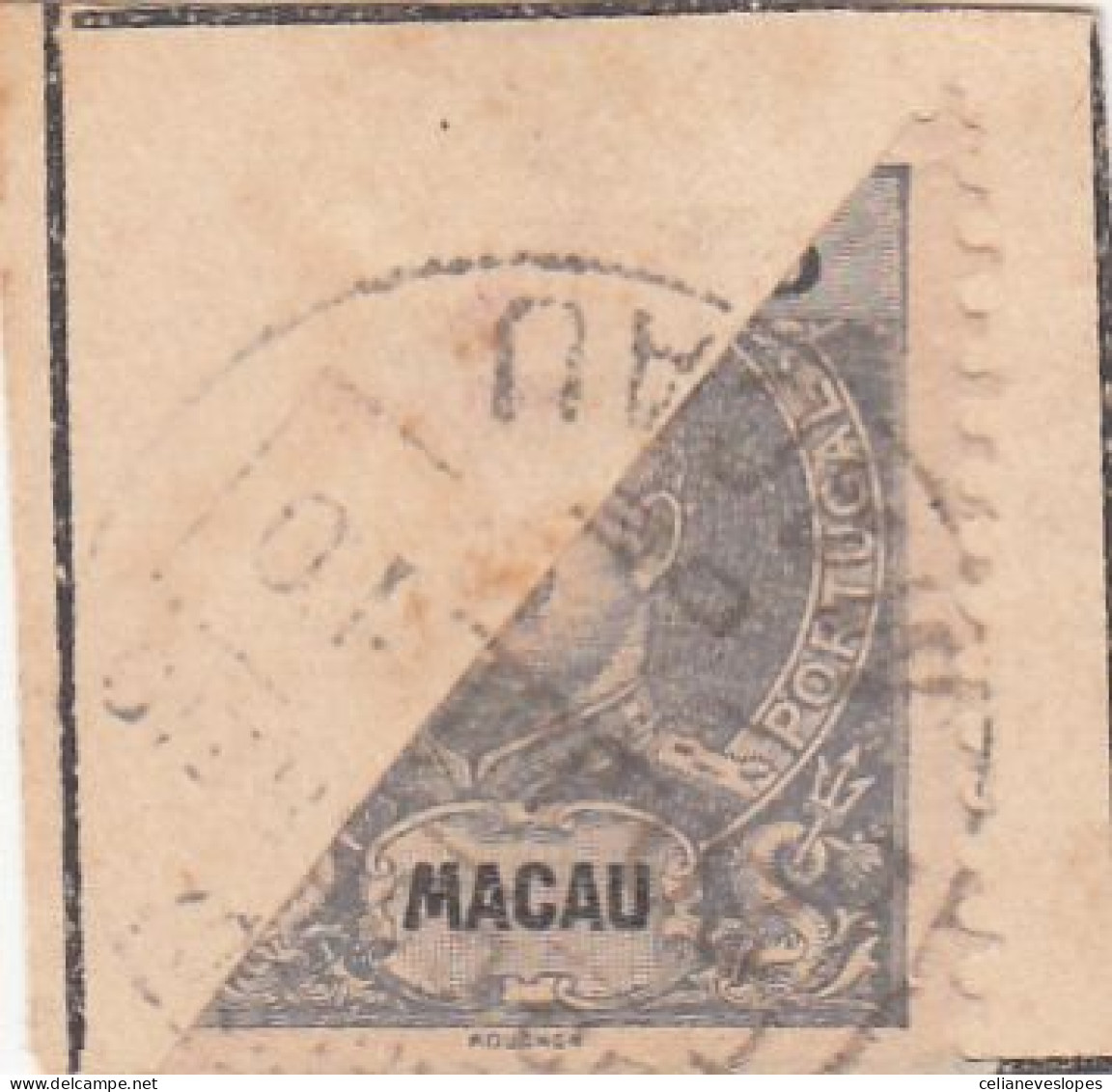 Macau, Macao, D. Carlos I, Novas Cores E Valores, 3 A. Ardósia, 1903, Mundifil Nº 130 Used - BIPARTIDO - Usados