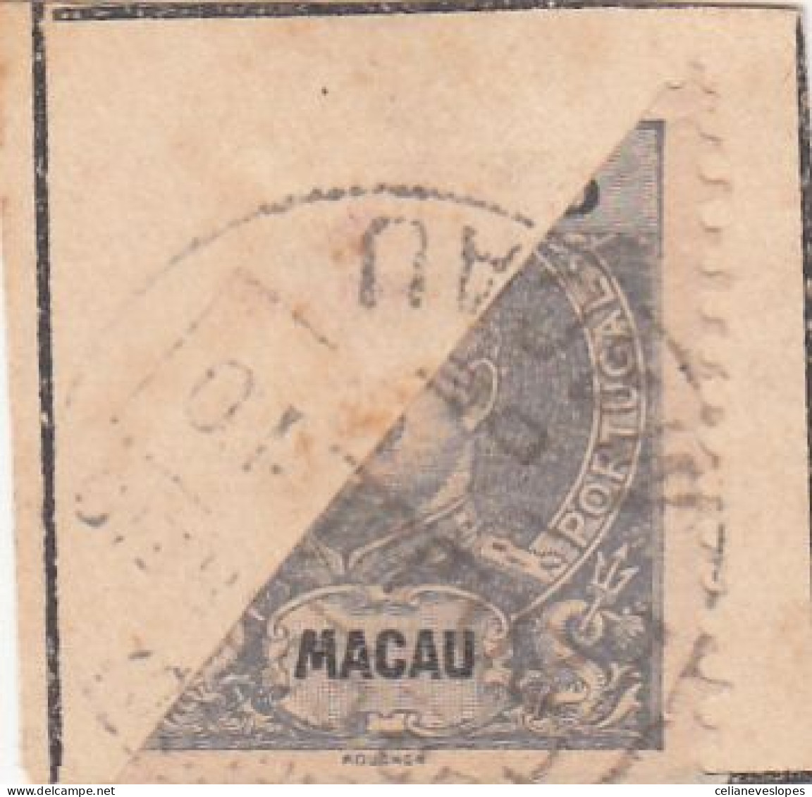 Macau, Macao, D. Carlos I, Novas Cores E Valores, 3 A. Ardósia, 1903, Mundifil Nº 130 Used - BIPARTIDO - Gebraucht