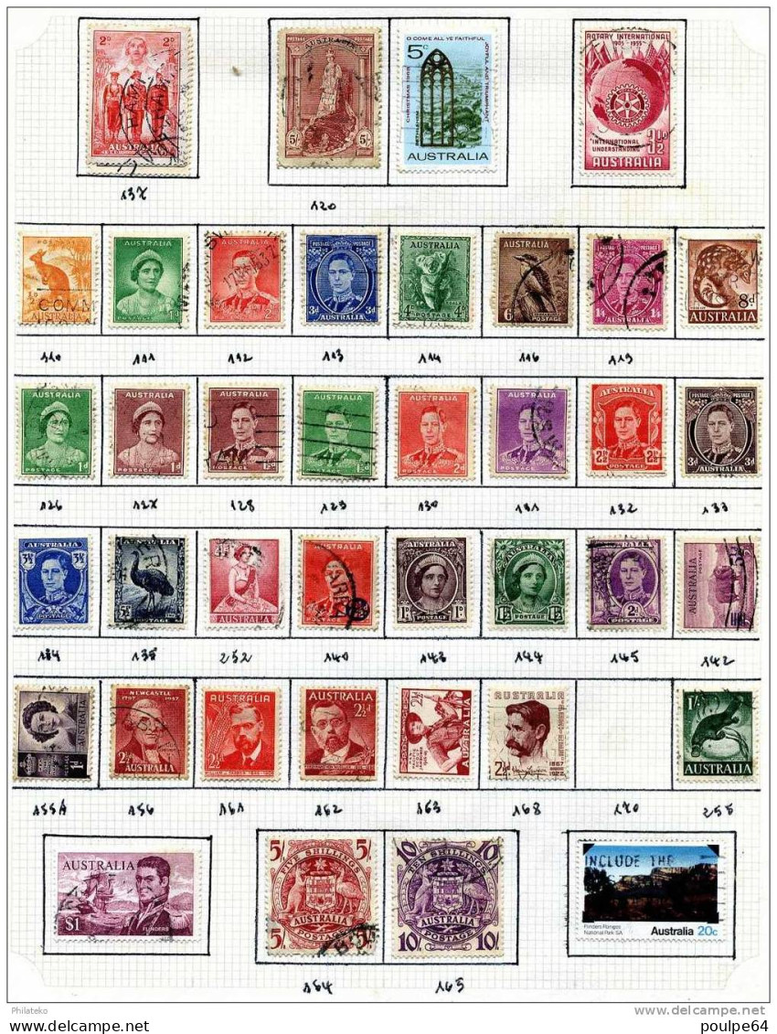 39 Timbres D'Australie - Oblitérés