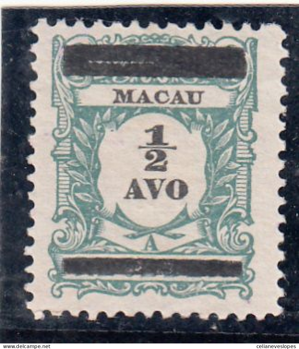 Macau, Macao, Selos De Porteado Com Sobrecarga, 1/2 Verde, 1910, Mundifil Nº 141 MNG - Gebraucht