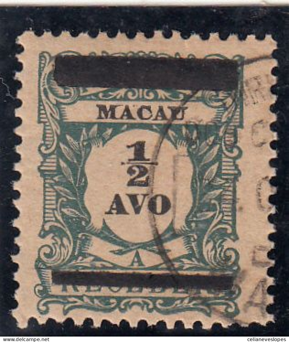 Macau, Macao, Selos De Porteado Com Sobrecarga, 1/2 Verde, 1910, Mundifil Nº 141 Used - Gebruikt