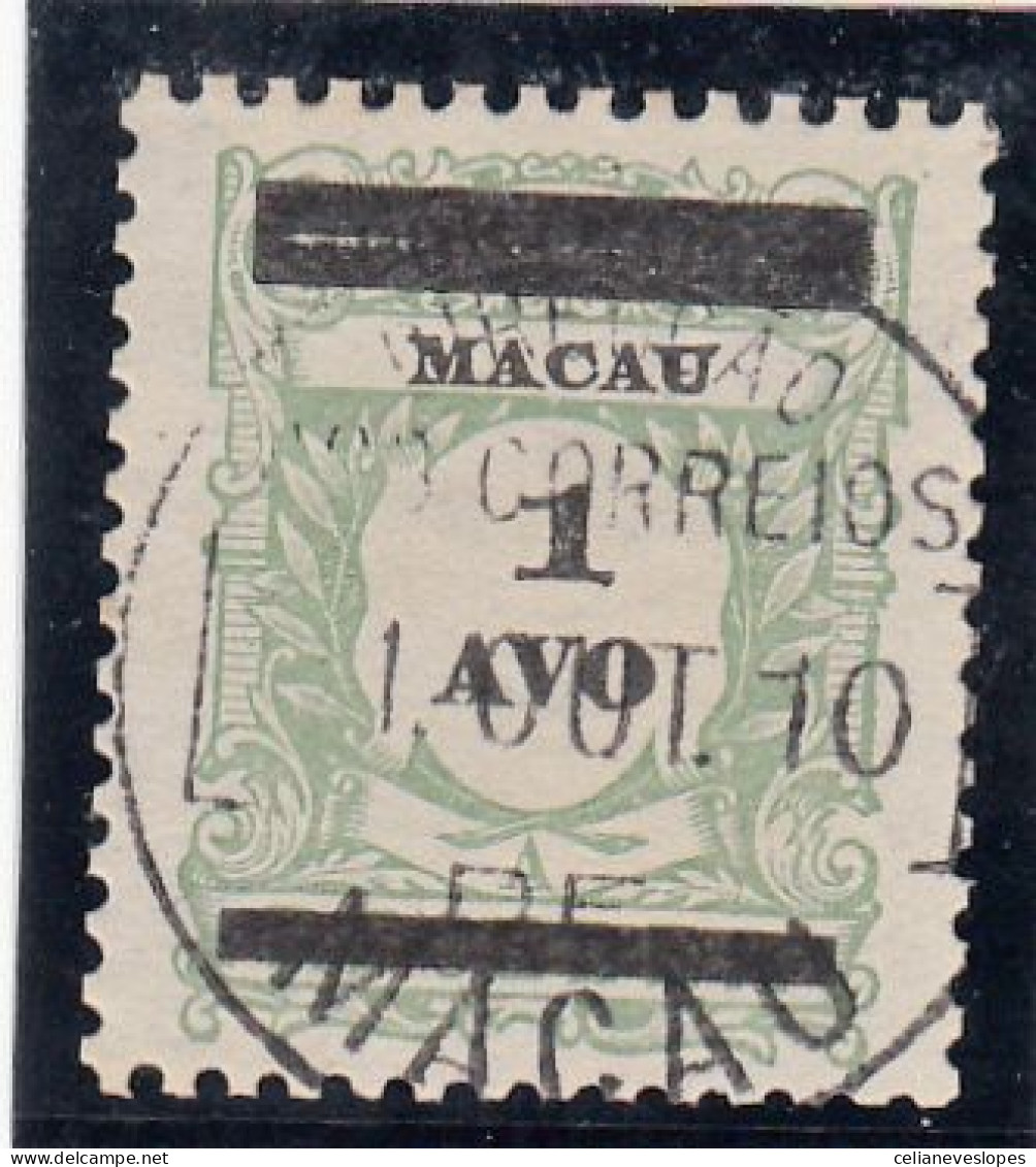 Macau, Macao, Selos De Porteado Com Sobrecarga, 1 A. Verde, 1910, Mundifil Nº 142 Used - Gebraucht