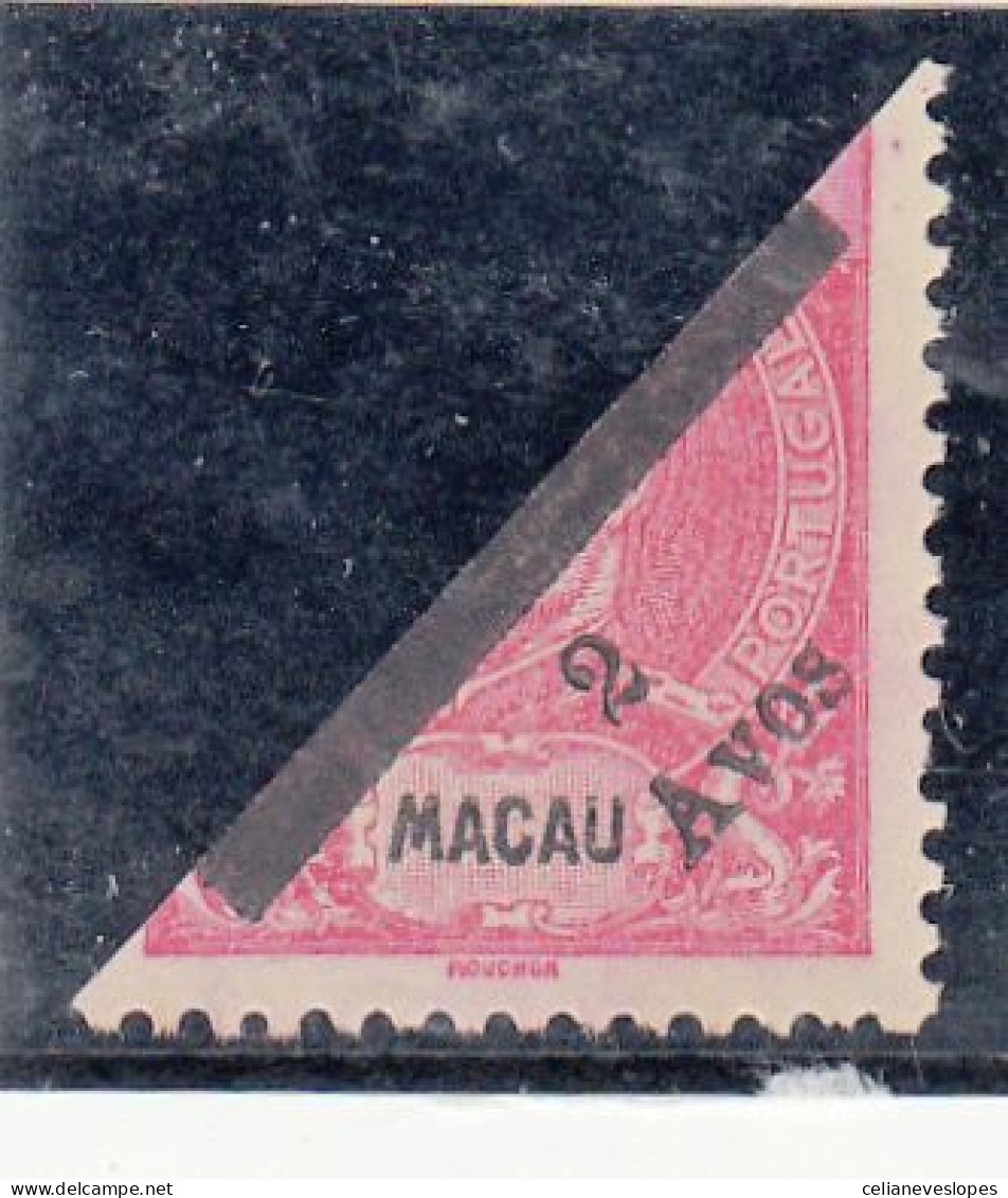 Macau, Macao, D. Carlos I Com Sobretaxa, 2 A. S/ 4 A. Carmim, 1911, Mundifil Nº 145 MNG - Oblitérés