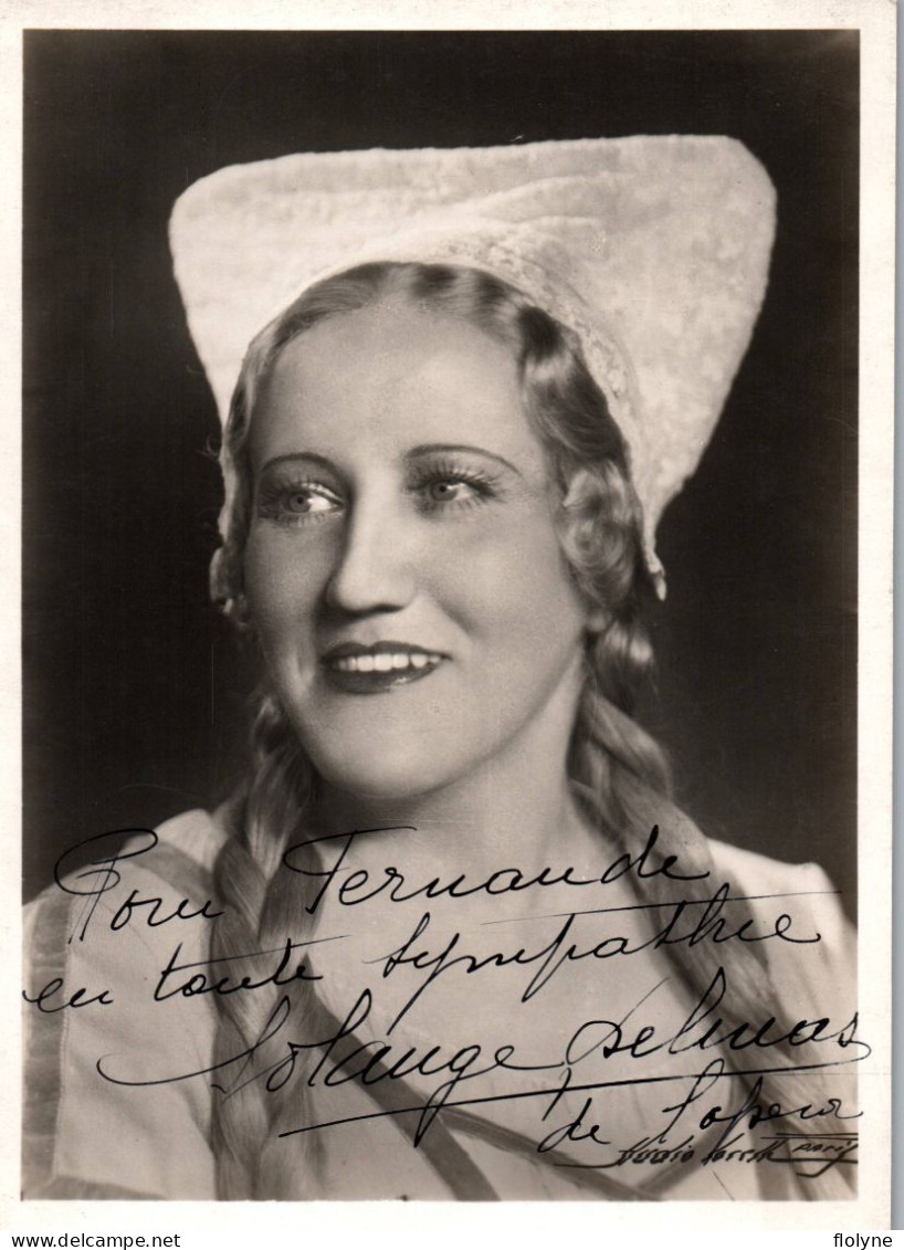 Solange DELMAS - Photo Ancienne Autographe Dédicace Signature - Chanteuse D'opéra Née à Nîmes - Opérette Chanson - Oper