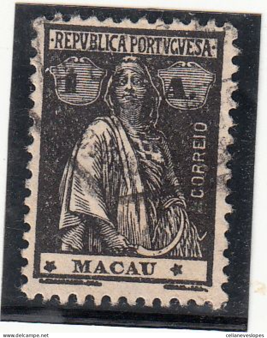Macau, Macao, Ceres, 1 A. Preto D12 X 11 1/2, 1913/15, Mundifil Nº 211 Used - **II-IV - Gebraucht