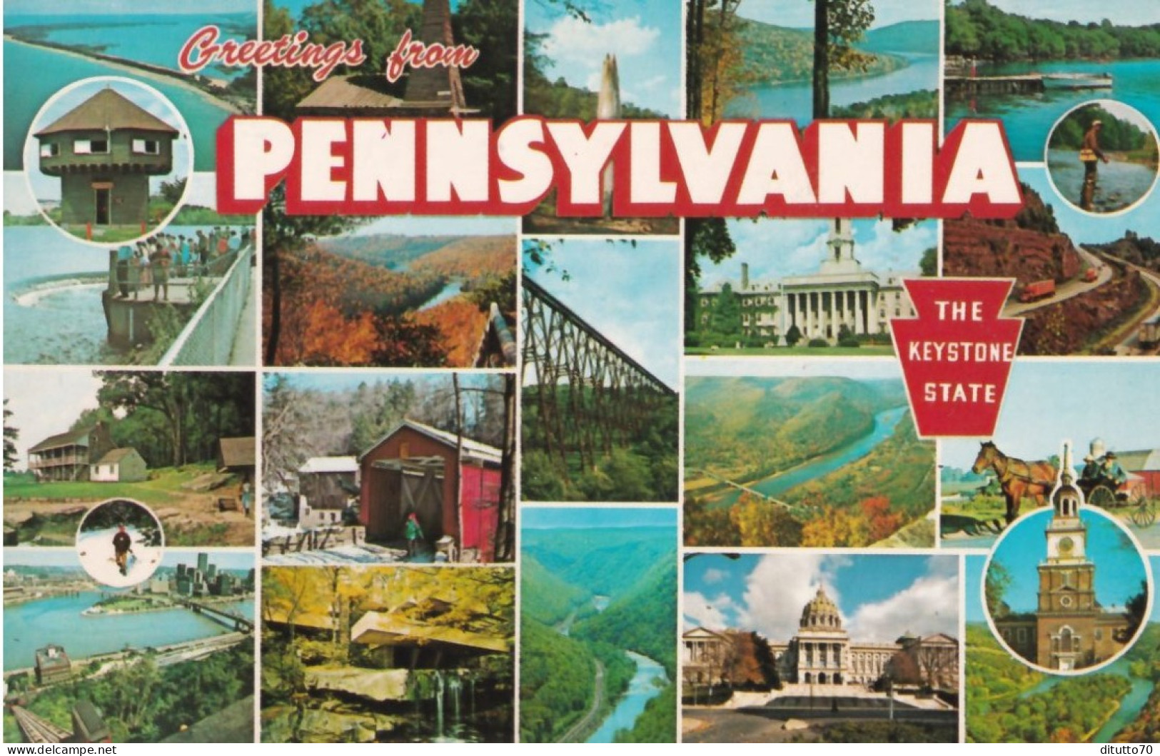 Greetings From - Pennsylvania - The Keystone State - Formato Piccolo Non Viaggiata – FE390 - Philadelphia