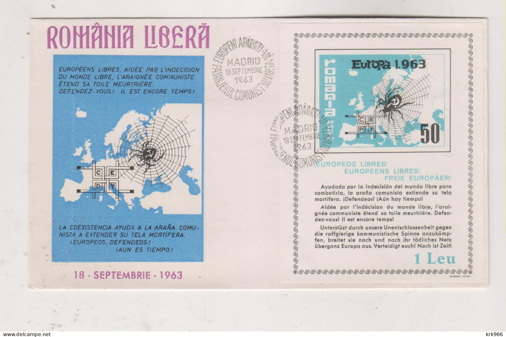 ROMANIA  1962  EXILE   Cover - Cartas & Documentos