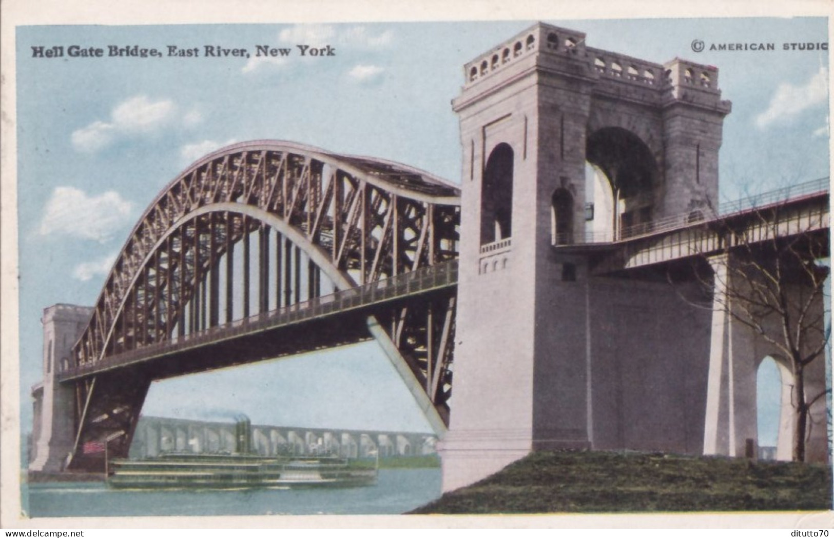 Hell Gate Bridge East River - New York - Formato Piccolo Non Viaggiata – FE390 - Bruggen En Tunnels