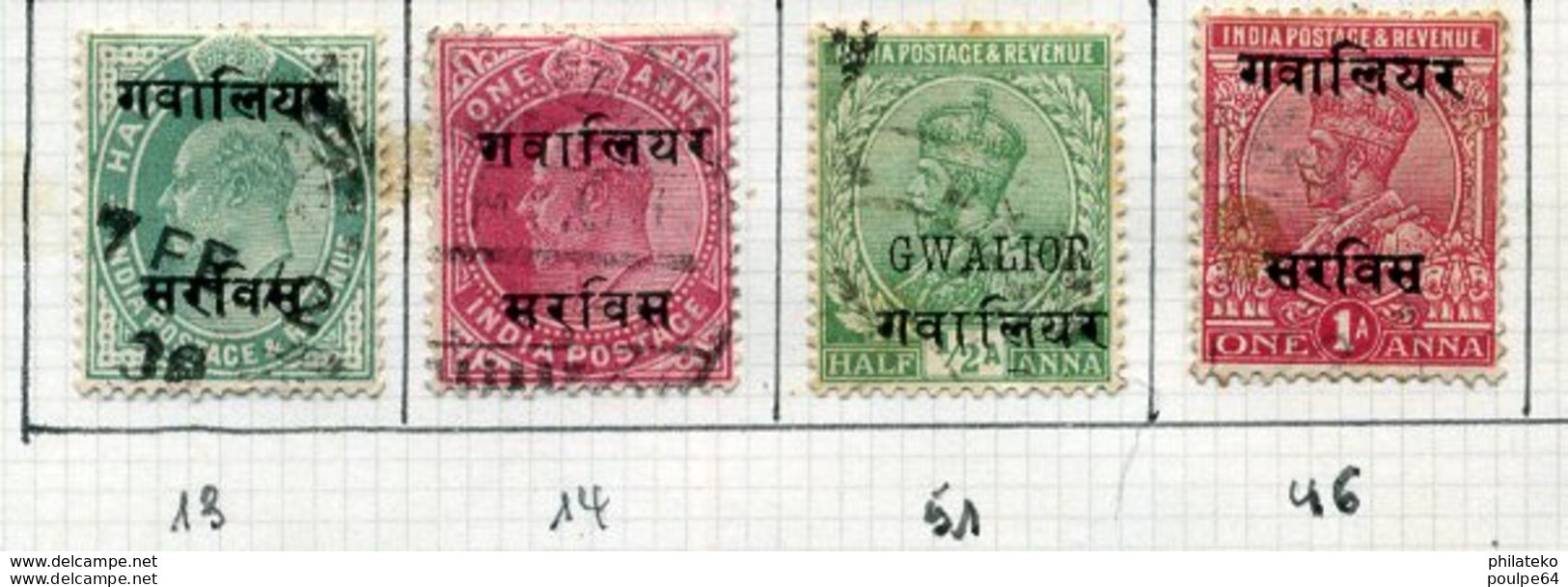 13 Timbres De Service De L'Inde - Official Stamps