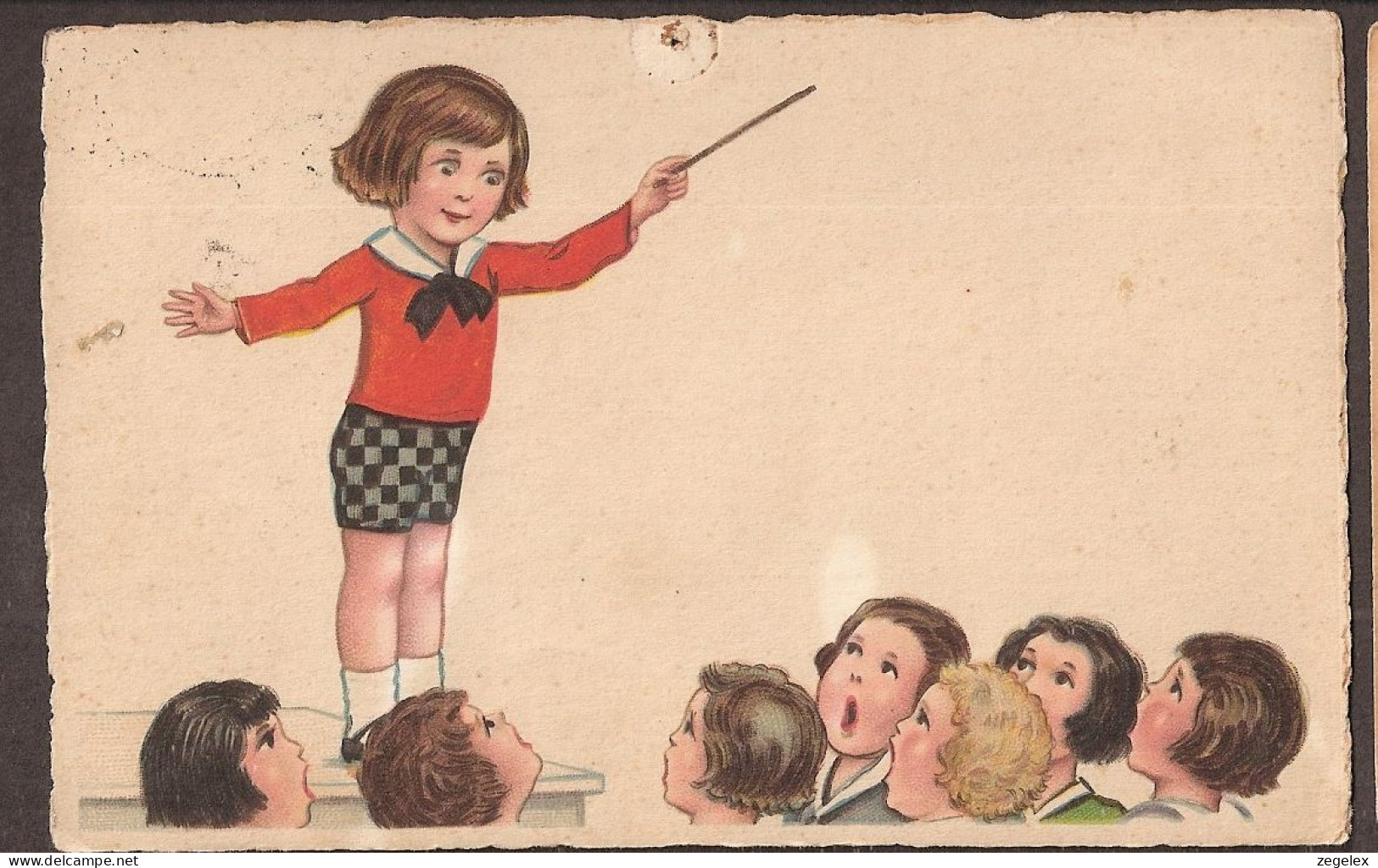 Le Conducteur - Jolie Carte Postale Ancienne 1927 - Vintage Card - Dessins D'enfants