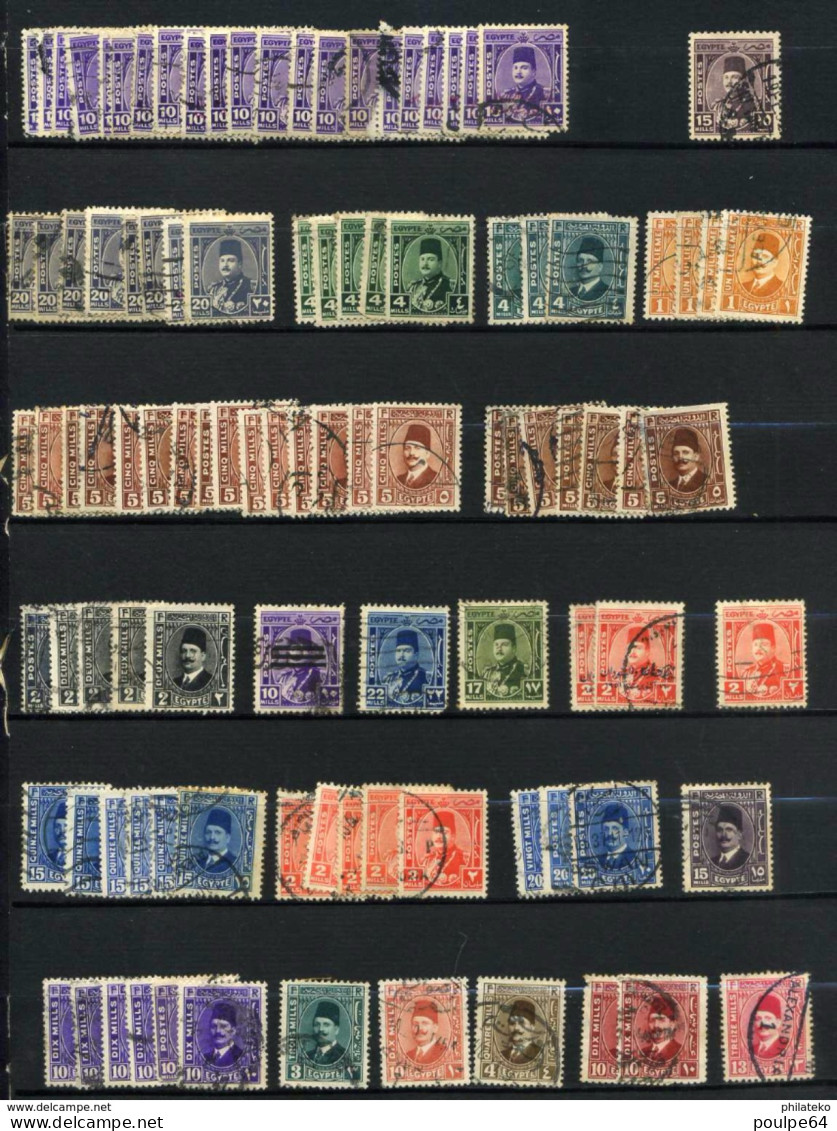 360 Timbres Doubles Et Variés Oblitérés 'd'Egypte - Used Stamps