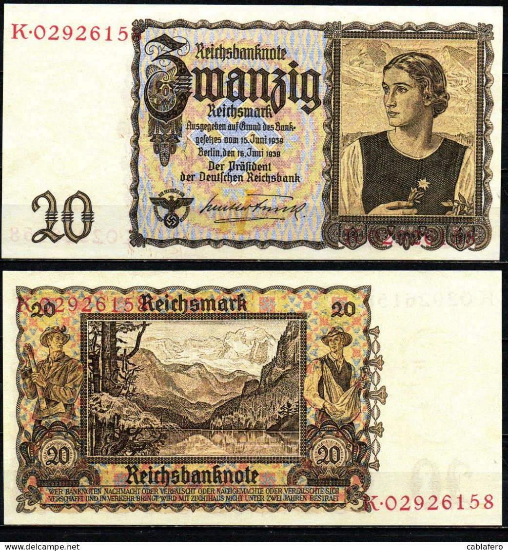 GERMANIA TERZO REICH - 1939 - ZWANZIG REICHSMARK - REPLICA - 20 Reichsmark