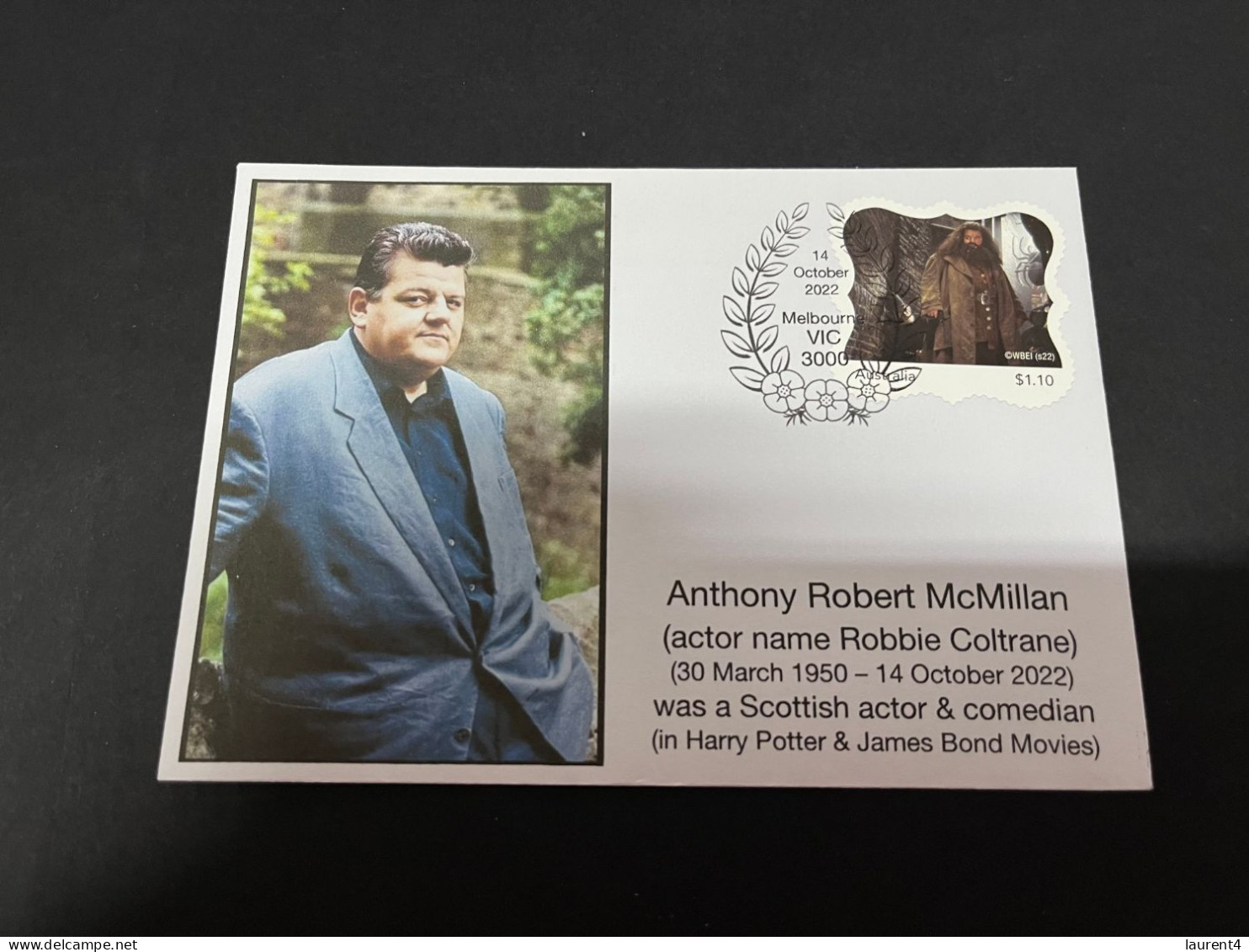 3-10-2023 (3 U 12) Australia - Harry Potter Movie Stamp - Death Of Actor Anthony Robert McMillan - Brieven En Documenten