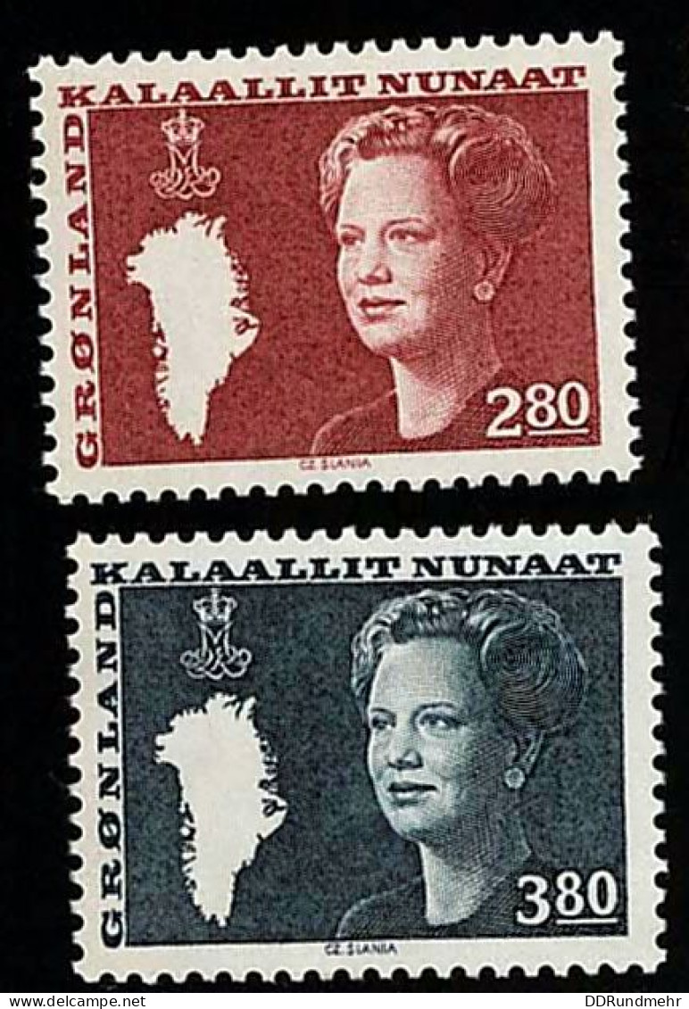 1980 Queen Margrethe II Michel GL 155 - 156 Stamp Number GL 128 - 129 Yvert Et Tellier GL 143 - 144 Xx MNH - Nuevos