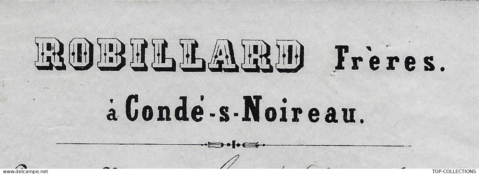 1855 ENTETE ROBILLARD Frères Condé Sur Noireau  Calvados TRANSPORT ROULAGE EXPEDITION BALLE DE COTON =>Aurillac Cantal - 1800 – 1899