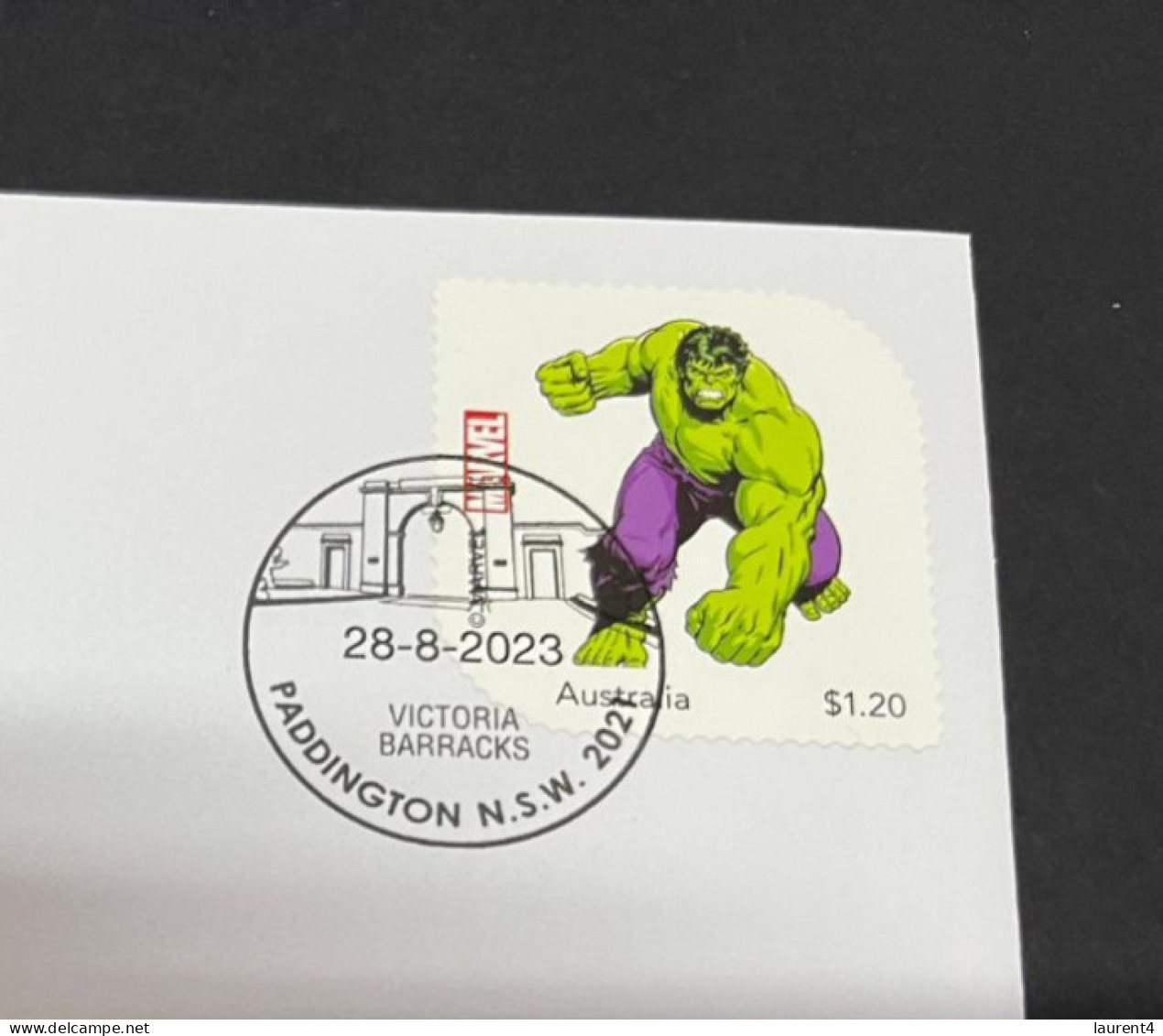 3-10-2023 (3 U 12) Australian - Incredible HULK Personalised Stamp (from Avengers Stamp Pack) - Covers & Documents