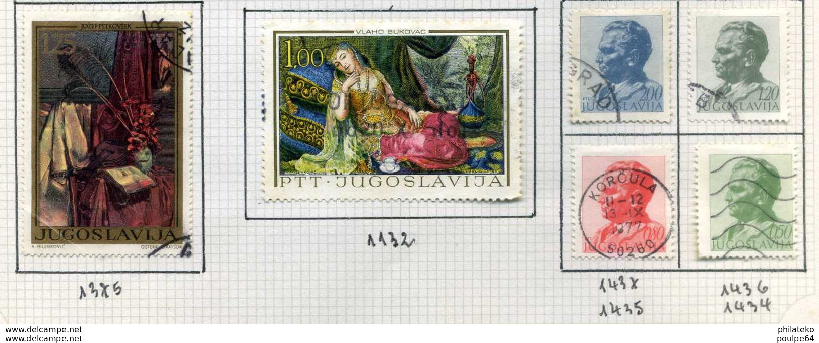 6 Timbres De Yougoslavie - Used Stamps