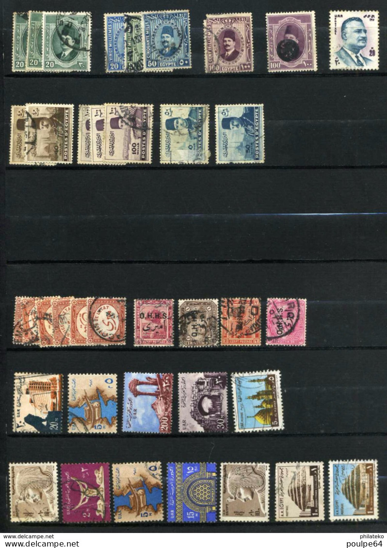 360 Timbres Doubles Et Variés Oblitérés 'd'Egypte - Used Stamps