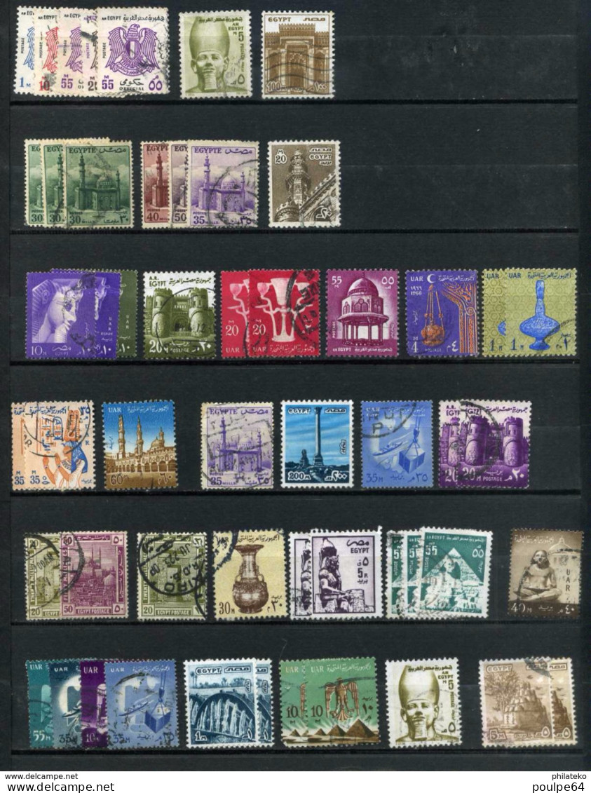 360 Timbres Doubles Et Variés Oblitérés 'd'Egypte - Usados