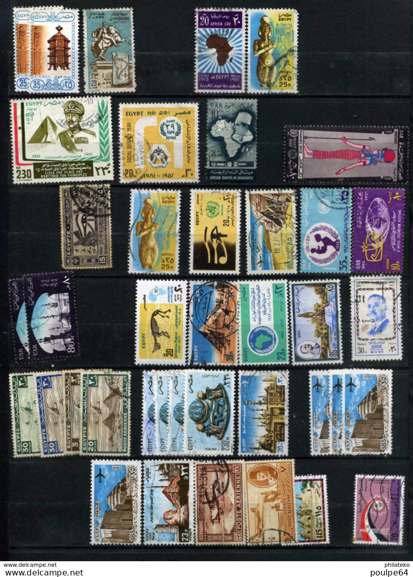 360 Timbres Doubles Et Variés Oblitérés 'd'Egypte - Usati