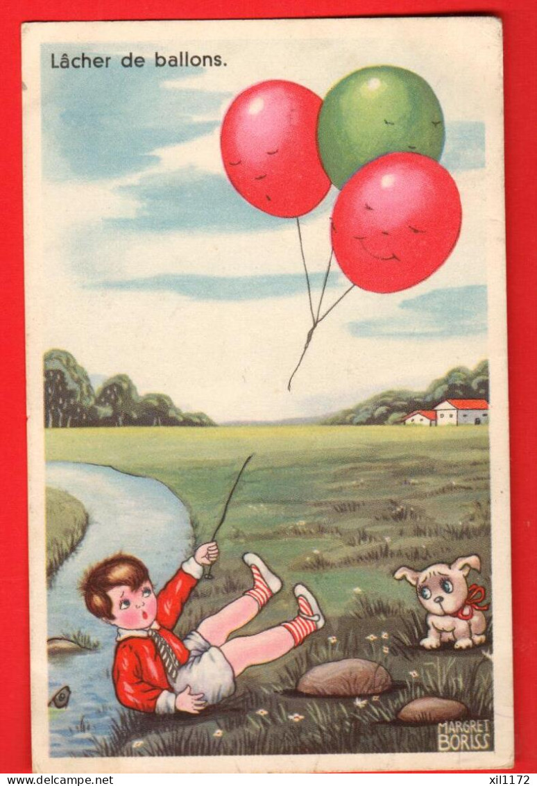 ZXA-36 Margret Boriss, Lâcher De Ballons, Petit Garçon Et Chien. Circulé 1935 - Boriss, Margret