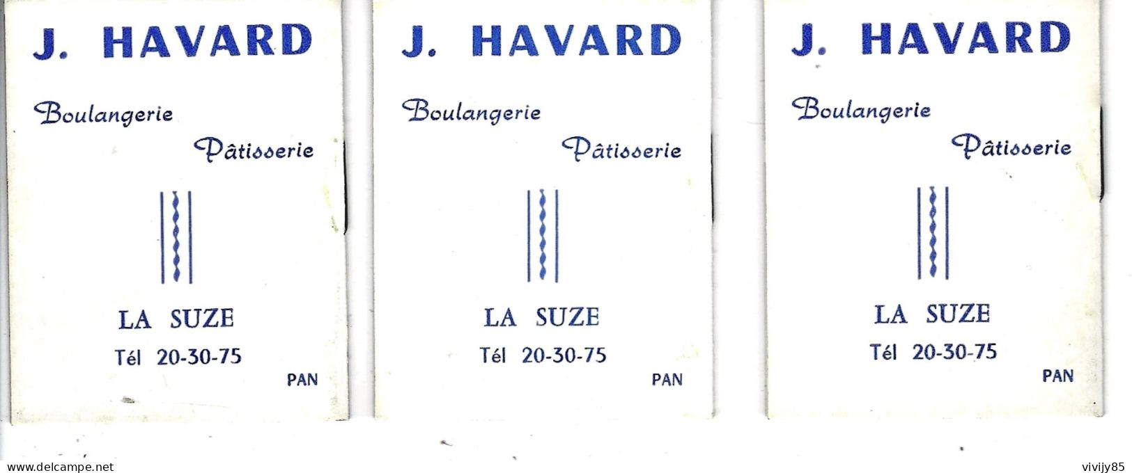 72 - LA SUZE - (Sarthe)- Lot De Trois Beaux Petits Carnets/calendriers De 1973 " J. HAVARD " Boulangerie Patisserie - Tamaño Grande : 1971-80