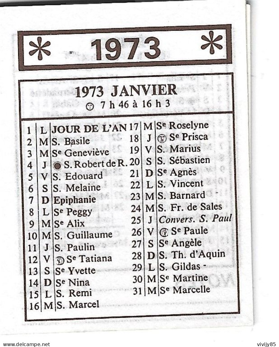 72 - LA SUZE - (Sarthe)- Lot De Trois Beaux Petits Carnets/calendriers De 1973 " J. HAVARD " Boulangerie Patisserie - Formato Grande : 1971-80