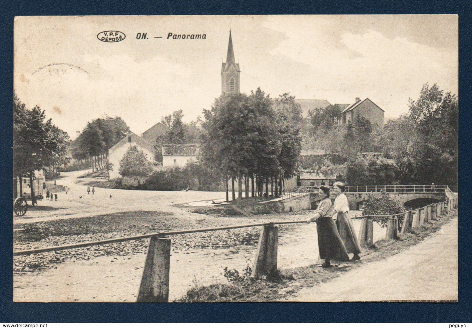 On ( Marche En Famenne). Panorama Avec L'église Saint-Laurent. Pont Sur La Wamme. 1911 - Marche-en-Famenne