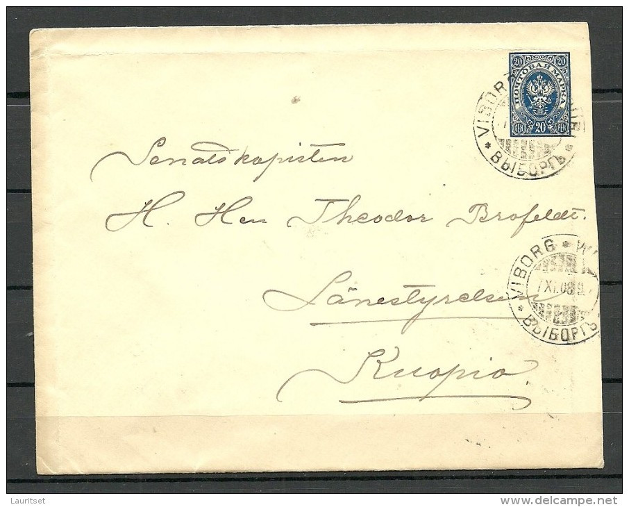 FINLAND FINNLAND 1903 Stationery Cover O VIBORG To Kuopio - Lettres & Documents
